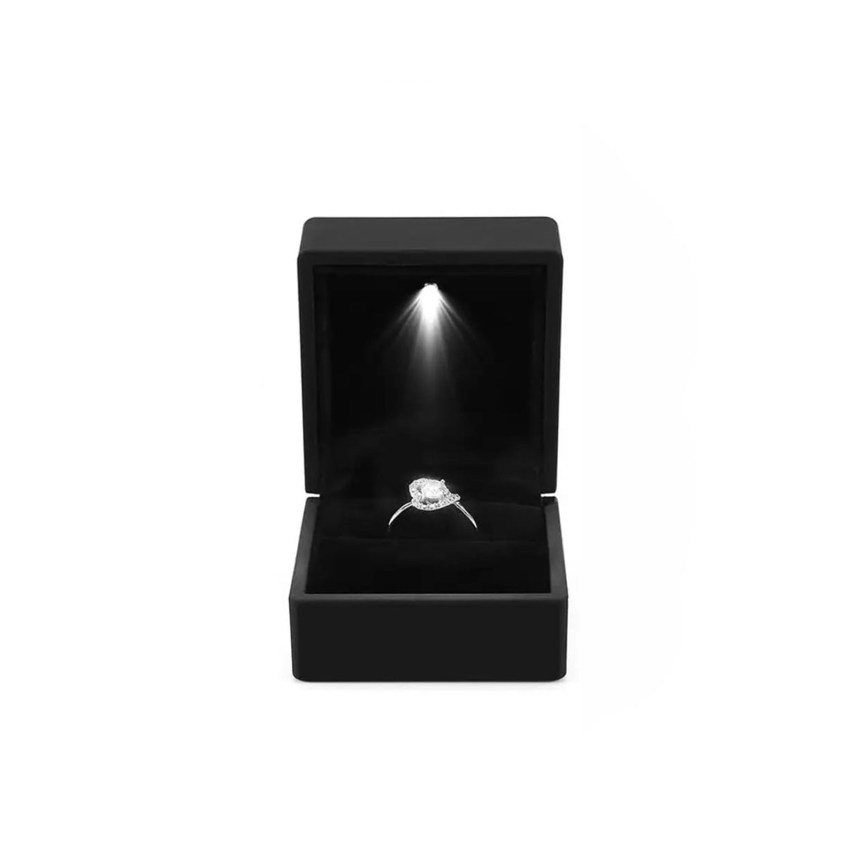 Estuche para anillo con luz led